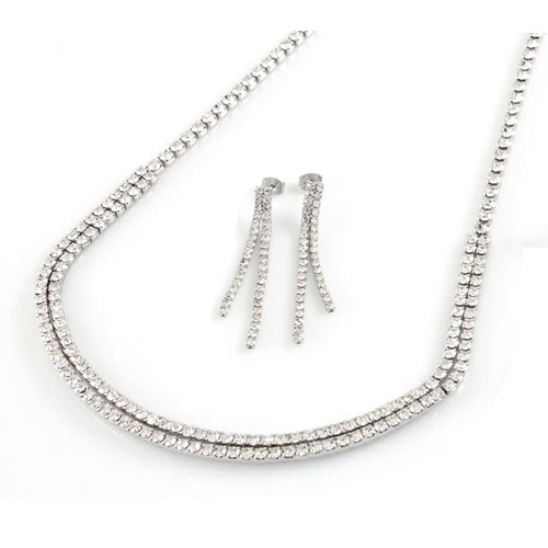 レディース ネックレス ピアス セット 1年無償修理保証イヤリングパーティークリスタルラインストーン