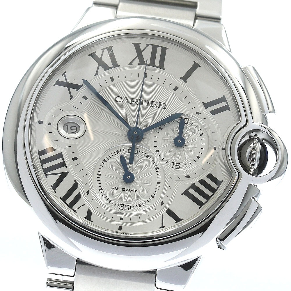 カルティエ CARTIER W6920002 バロンブルーXL デイト クロノグラフ 自動巻き メンズ _880350【中古】