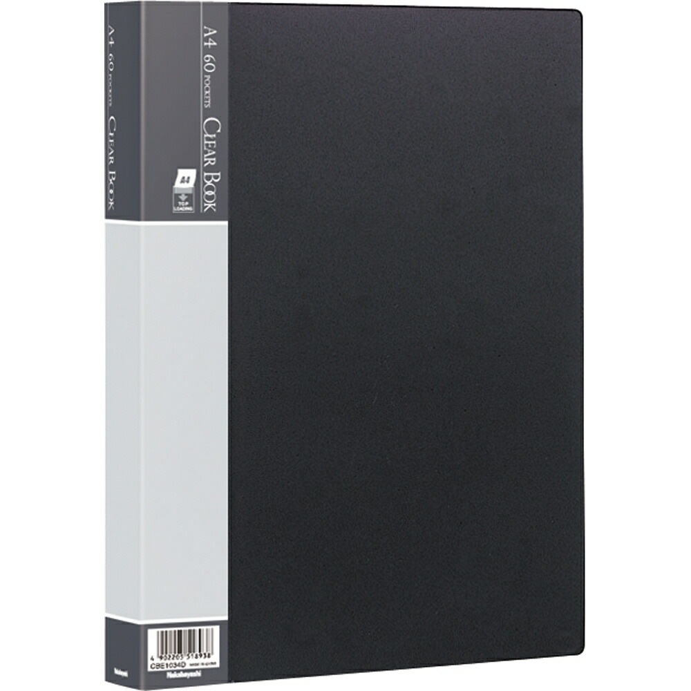 （まとめ買い）クリアブック Eシリーズ A4判 60P ブラック CBE1034D [x3]