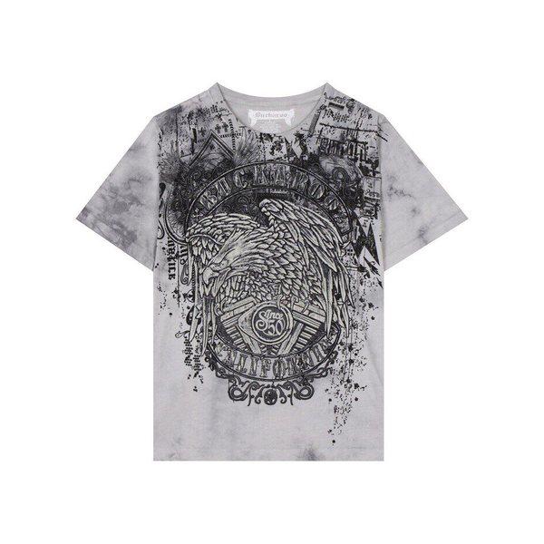 PREMIUMシングルビンテージ イーグルアートワーク半袖Tシャツ252TS394-11_IC