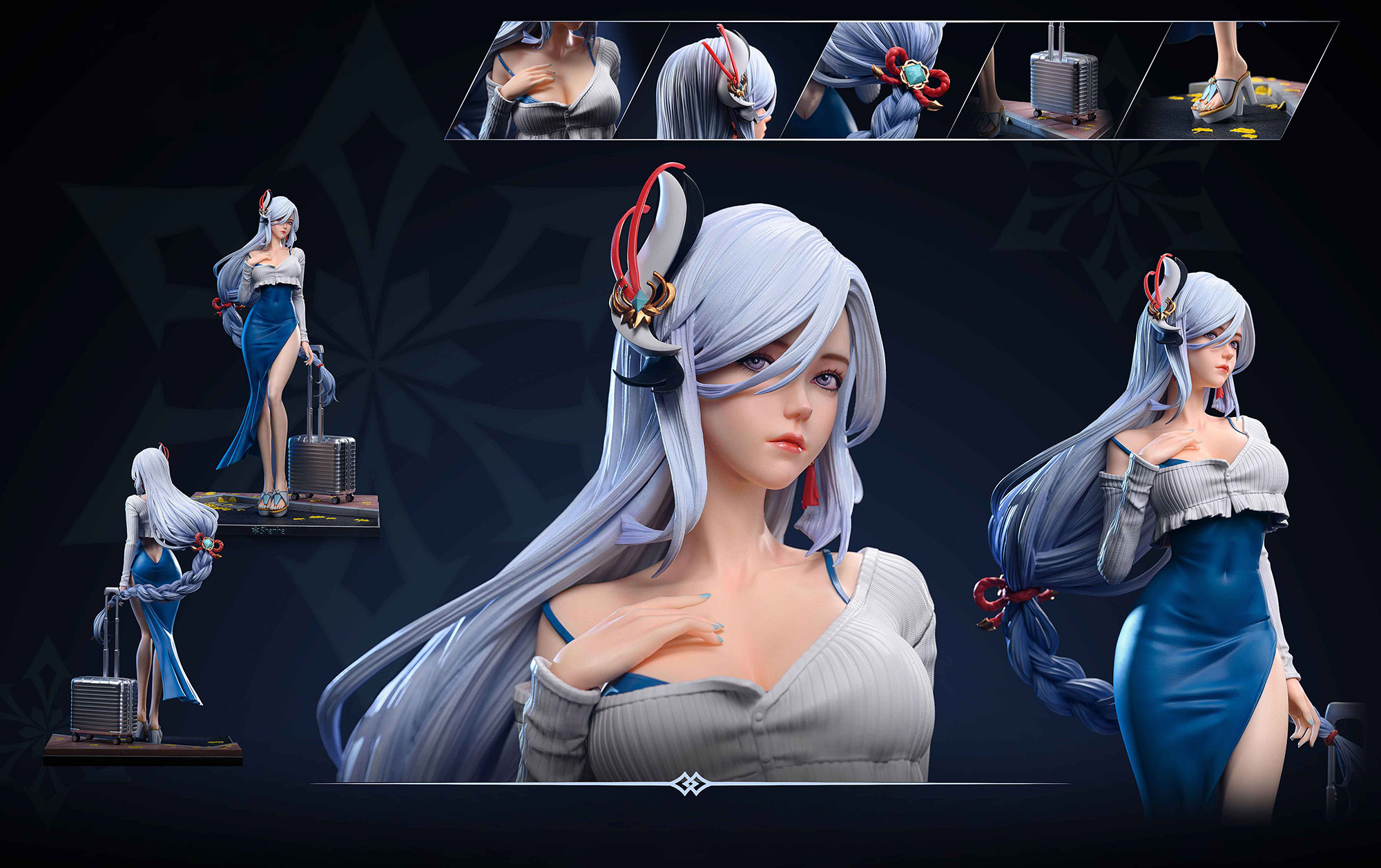 申鶴 しんかく フィギュア 私服Ver. 1/4スケール 塗装済み完成品 ガレージキット B.D.S 限定販売 スタチュー