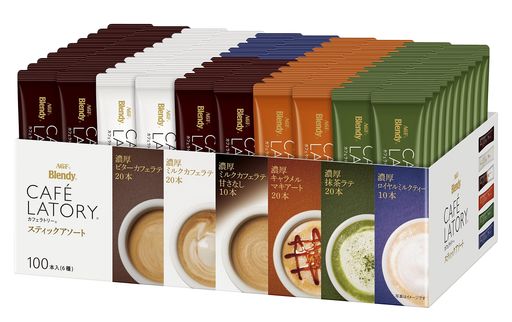 ブレンディ カフェラトリー スティック アソート 100本 【 コーヒー 詰め合わせ 】【 差し入れに 】【ビターカフェラテミルクカフェラテキャラメルマキアート抹茶ラテ 各20本ミルクカフェラ