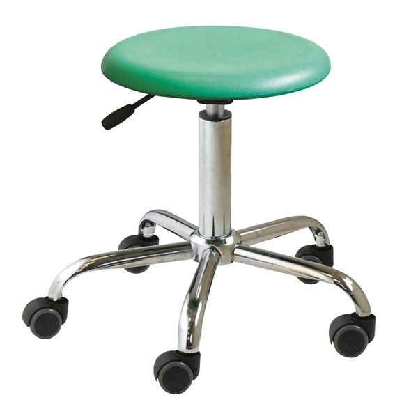 キャスター付き 丸椅子 グリーンクロームメッキ 幅50cm 日本製 スチール ブランチブロースツール