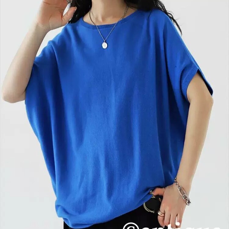 レディース トップス ニット 5分袖 ドルマンスリーブ ドロップショルダー ボートネック リブニット 薄手 ニット かわいい 大人可愛い きれいめ シンプル カジュアル 上品 こなれ感 ガーリー 5,443円