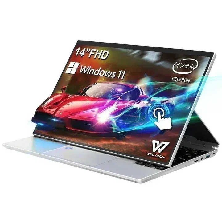 ノートパソコン 14インチ/Windows 11/MS Office 2021搭載/第11世代Celeron N5105/16GB 512GB SSD/SSD拡張可能 タッチパネル14