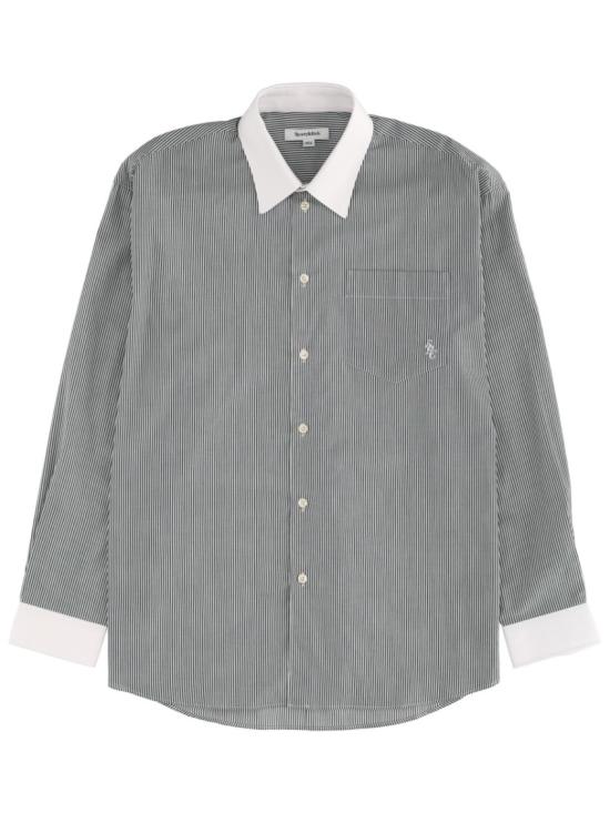 SPORTY & RICH Men Shirts SI01961302ST71 FORESTSTRIPED Grey