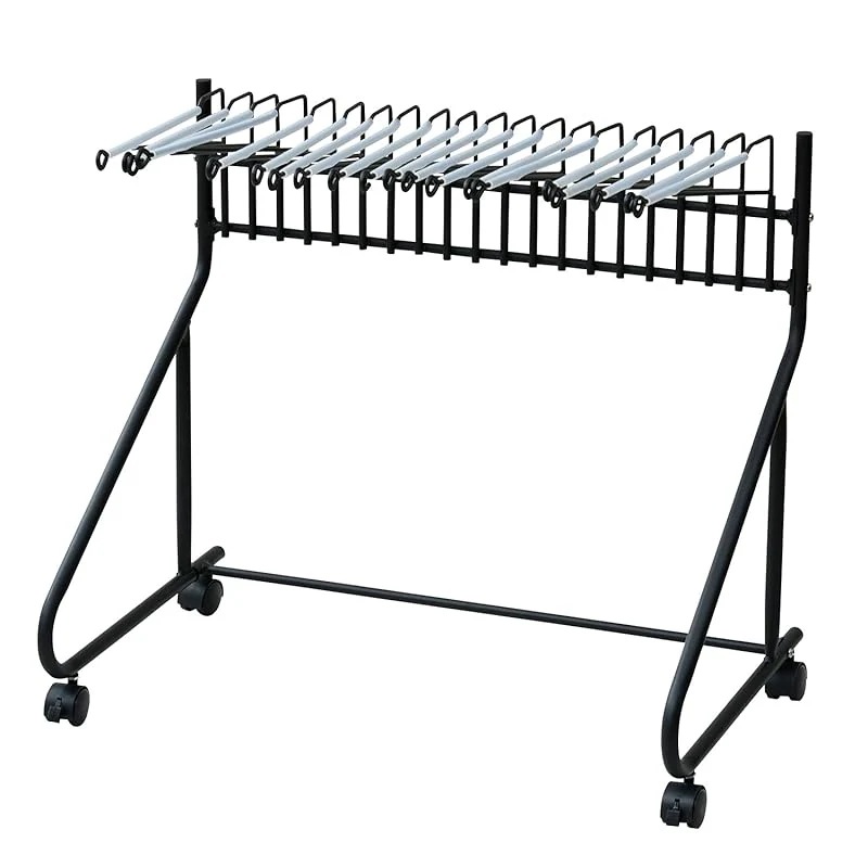 スラックスハンガー キャスター付き 20本 出し入れカンタン すべりにくい 選びやすい 幅73.5×奥行43.5×高さ66.5cm スラックスハンガーラック 組立品 ブラック RSL