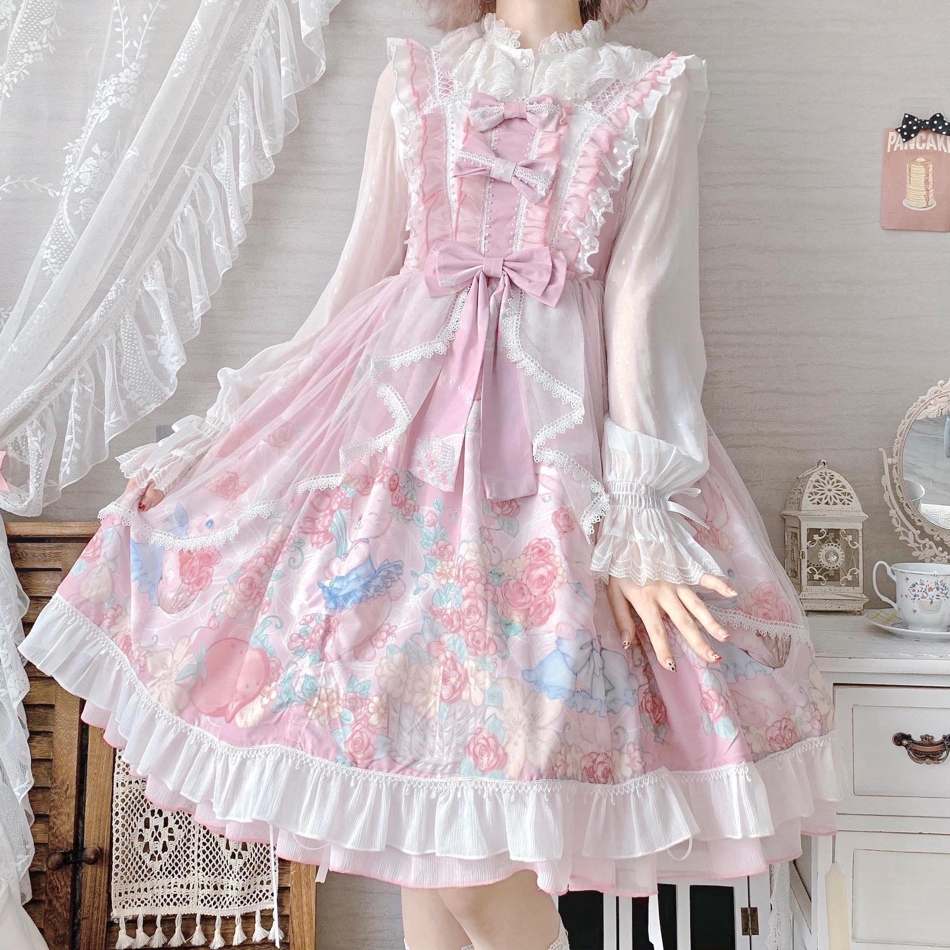 花輪うさぎのキャミソールのワンピース ロリータワンピース