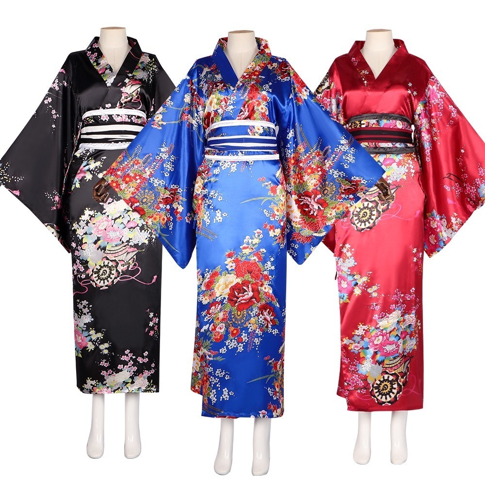 日本の伝統的なレディースフォーマル浴衣アニメパフォーマンスフォトスーツ着物ステージパフォーマンスコスプレ衣装