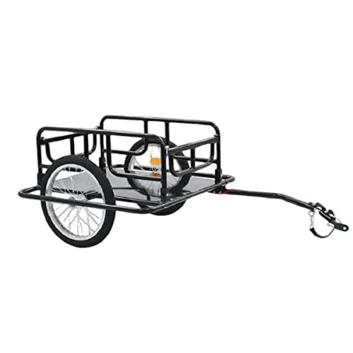 マルチユースサイクルトレーラーカーゴバイクトレーラー 自転車用トレーラー 折りたたみ式フレーム 折り畳み式貨物自転車トレーラーダブルホイール自転車トロリ
