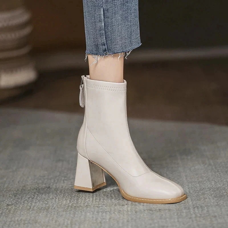 本革 脚長効果 新作 ショットブーツ マーディンブーツ チェルシーブーツ ハイヒールブーツ 5,548円