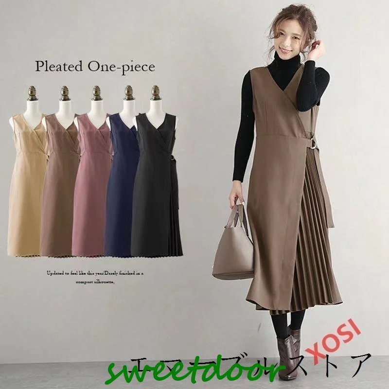 ワンピース レディース 40代 50代 袖なし 秋 冬 30代きれいめ 涼しい ゆったり 体型カバー マキシ 夏 上品 着痩せ OL 新品 大きいサイズ 体型カバー