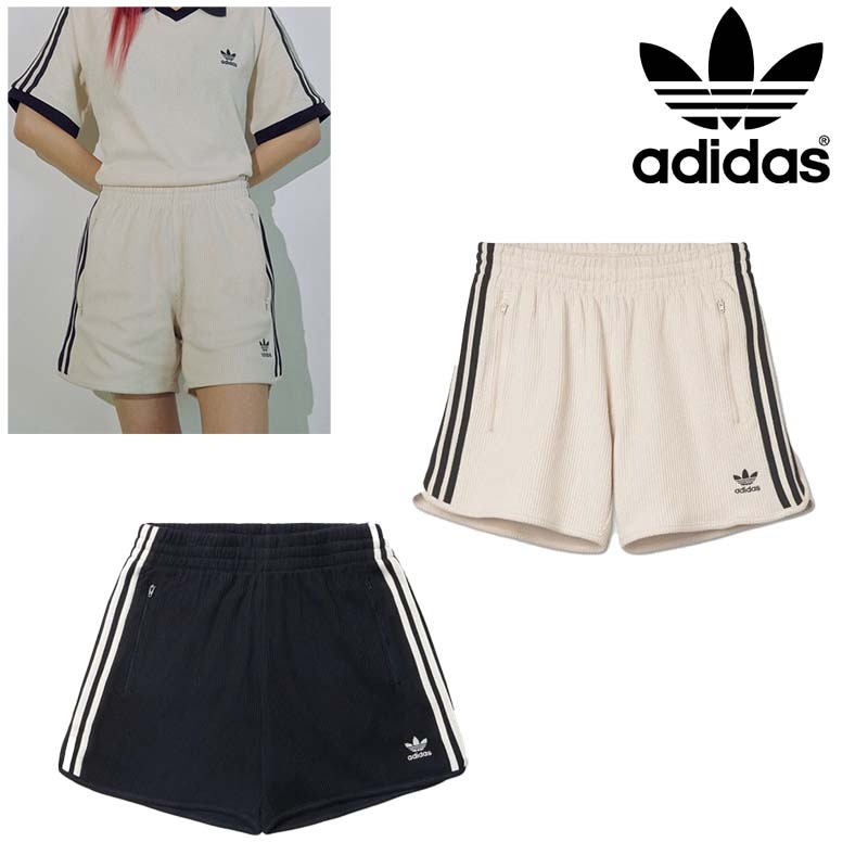 WAFFLE SHORT PANTS JV9267 JV9268 パンツ ズボン ショート 短パン ミニ 膝上 ナイロン ユニセックス 夏用 男女兼用 薄手 韓国 レディース メンズ