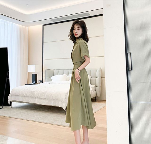 ２点で13o円OFF！【即納】ワンピース レディース ひざ丈 ワンピース カジュアル 半袖 大きいサイズ 春 夏 春ワンピ フレアワンピ 体型カバー フリル 袖あり ナチュラル 大人可愛い シンプル