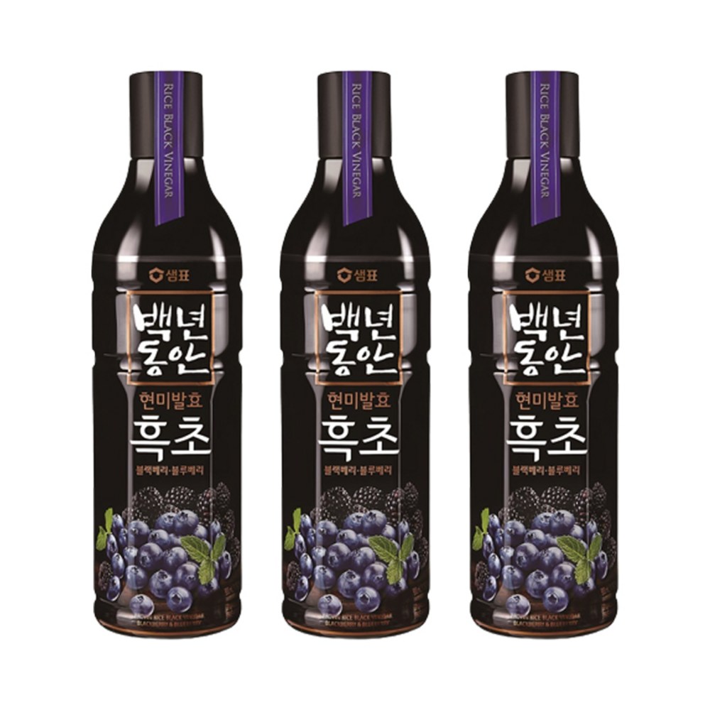サムピョ百年の玄米発酵黒酢ブラックブルーベリー900ml3個