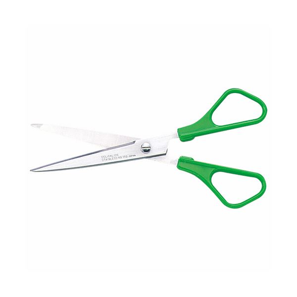 (まとめ) ライオン事務器 ステンレスはさみ刃渡り70mm 緑 No.150 1本 (×10セット)