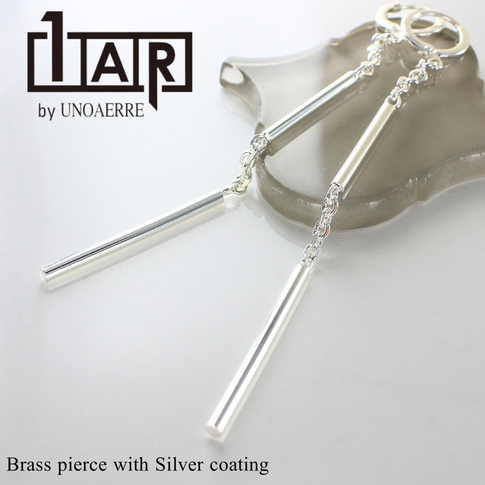 正規品 ショッパー付き 1AR ウノアエレ 真鍮 ピアス 両耳ピアス ロングピアス ホワイト シルバー イタリア製 レディース プレゼント 贈り物 女性 親友 彼女 母 妻 誕生日 プレゼント 婚約ピアス
