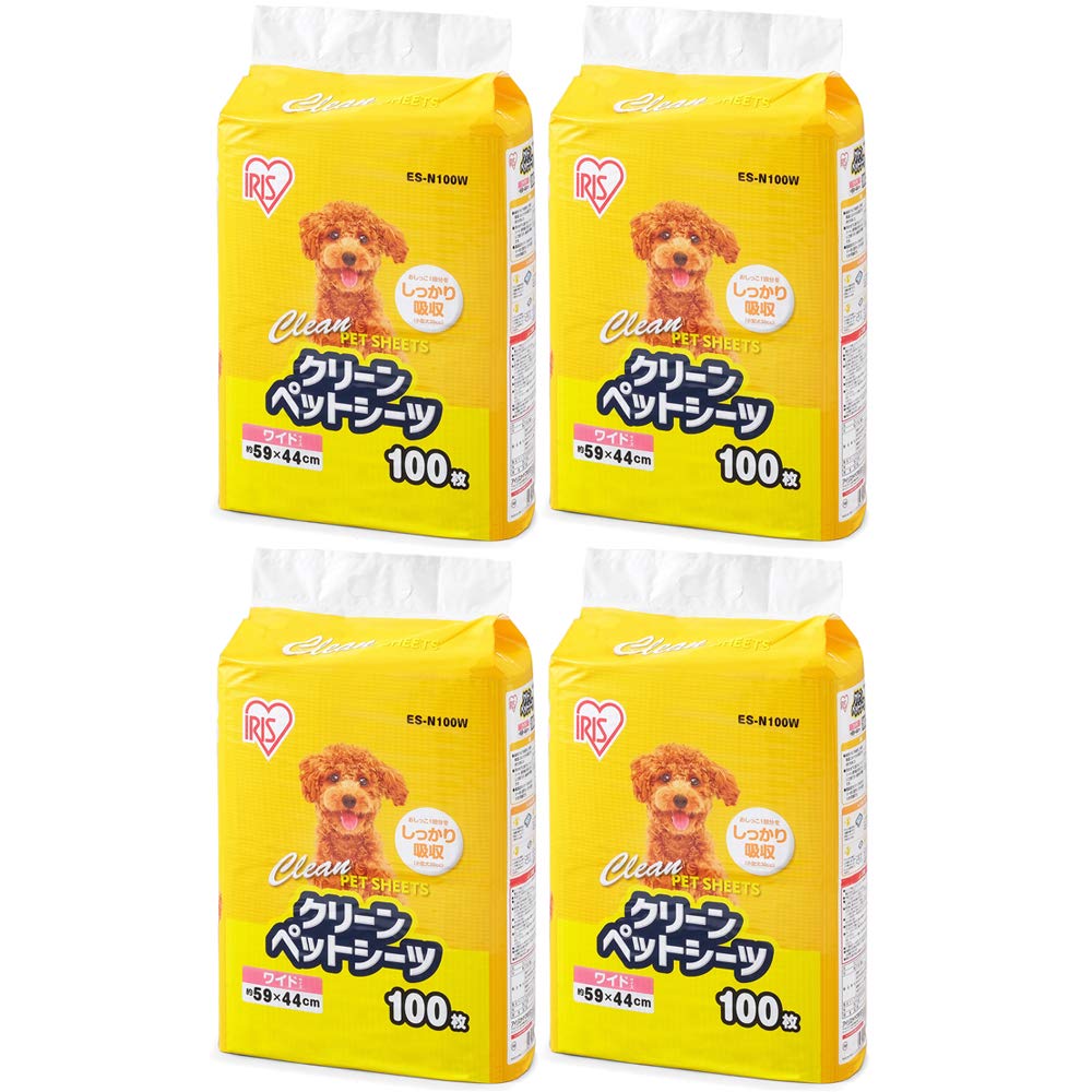 アイリスオーヤマ ペットシーツ 薄型 抗菌 消臭 小型犬・中型犬 ワイド 100枚×4袋(400枚入) (ケース販売)