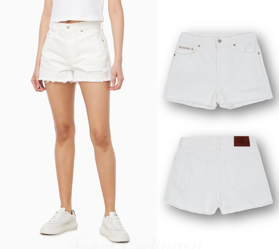90s Fit 3Inch Destroyed White Denim Shorts (47C706G-X0L)