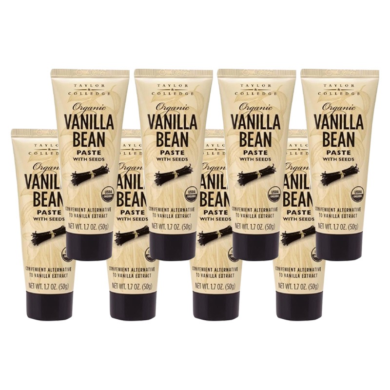 オーガニックバニラビーンズペースト 50g 8本セット テイラー＆カレッジ 菓子 ケーキ 製菓