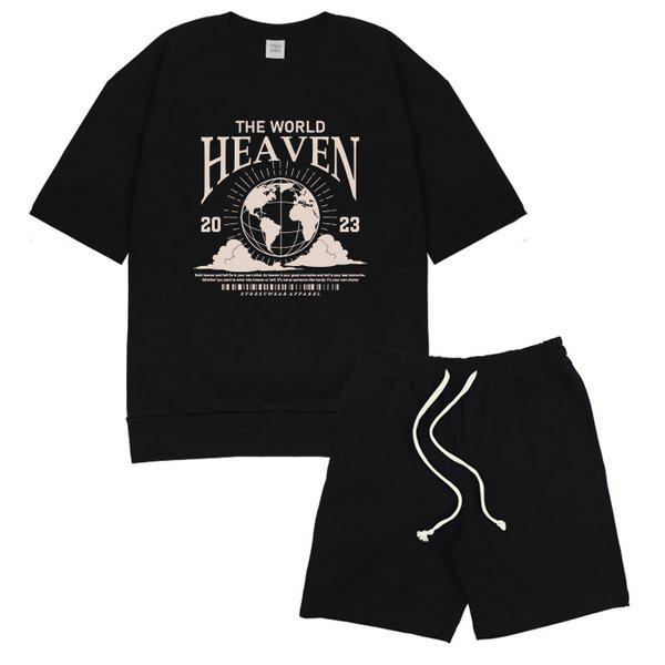 HEAVEN オーバーフィット 半袖Tシャツ スウェットパンツ セットアップ 6色