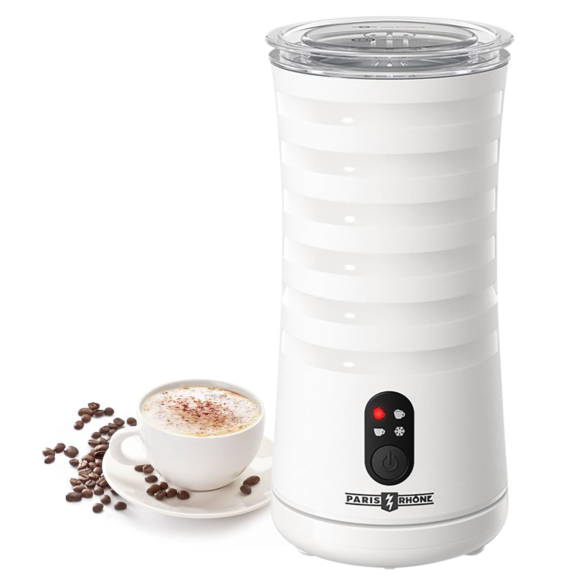 電動ミルク泡立て器 ミルクフローサー 4モード切替 400W出力 240ml カフェラテ カプチーノ ホットミルク ラテアート 静音操作 白