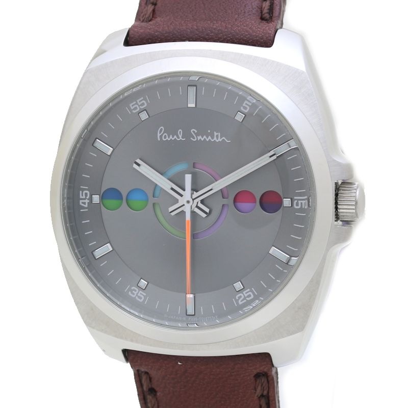 ファイブアイズホリゾンタル F335-T010491TA【電池交換済】ステンレススチール x牛革 メンズ /39739【中古】【腕時計】