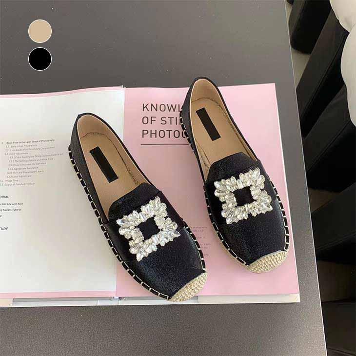 【夏セール！】ビジュー フラット パンプス 靴 シューズ キラキラ スリッポン 【k3-hh0518】【予約販売：15-20日】60込 4,559円