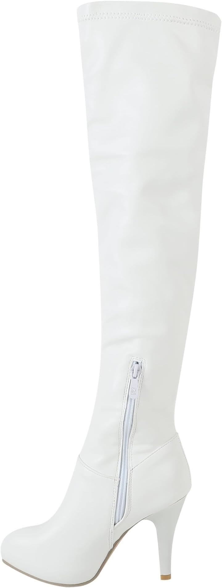 ぴゅありぼん 大きいサイズ まで 厚底 ピンヒール ニーハイブーツ 美脚ブーツ レディース 26.0 cm( クリームホワイト, 26.0 cm)