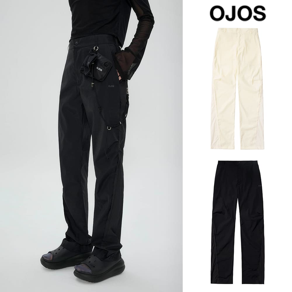 [OJOS] Mesh Parting Nylon Pants