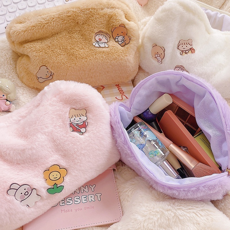ins Style ぬいぐるみ コスメポーチ キュート ガーリー ハート 大容量 化粧品収納バッグ ジャパニーズ ソフト ガール