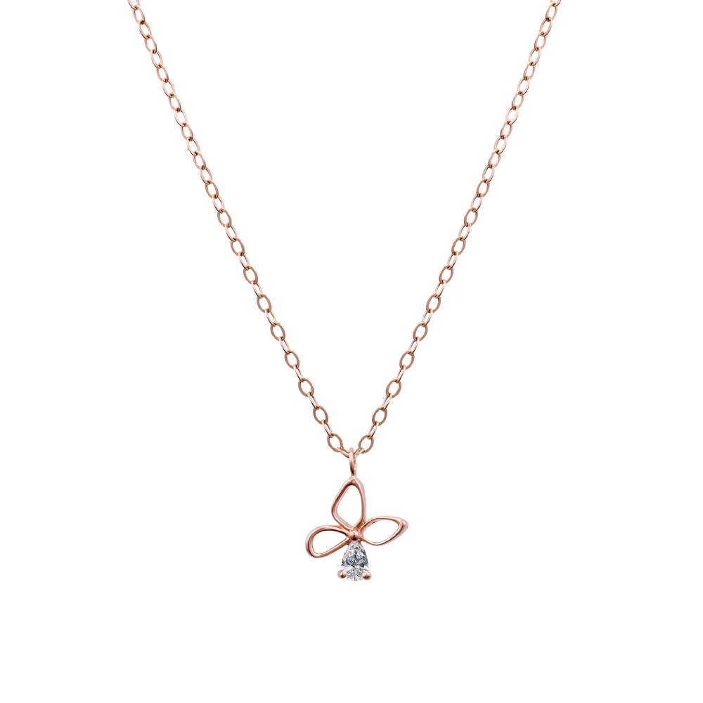 14K 18K ルブルーム シャイン 蝶のネックレス
