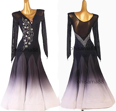 社交ダンス ドレス 競技用ドレス 発表会ドレス ダンス衣装 社交ダンス【サイズ有S~2XL】練習着 演出用　レディース 子供用 P43