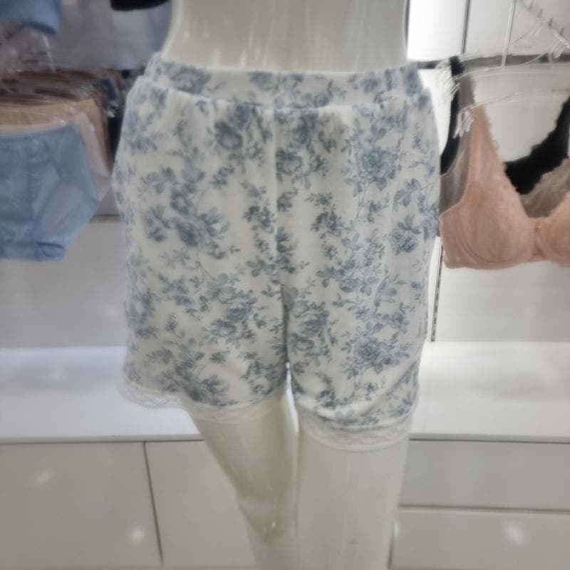 アイレットジャカードフラワープリント女性用イージーウェア3分丈パンツ_YS