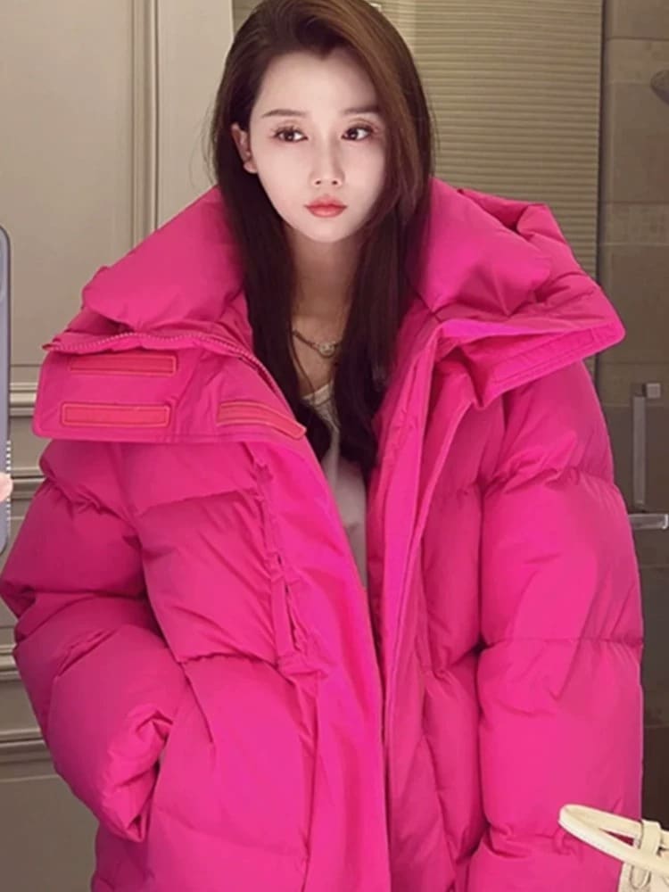 ダウンジャケット レディース ミドル丈 冬新作 韓国風デザイン ホワイトダックダウン 大きいサイズ ブレッドジャケット