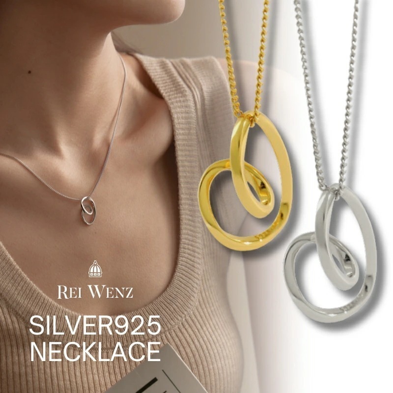 【高品質silver925】ネックレス　ひねり うねうね シルバー925　大振り インスタ 大人かわいい おしゃれ シンプル レディース シルバー ゴールド 重ね 大人 アレルギー