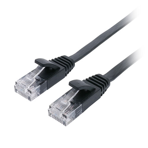 CAT.6A LANケーブル フラット ブラック 30m