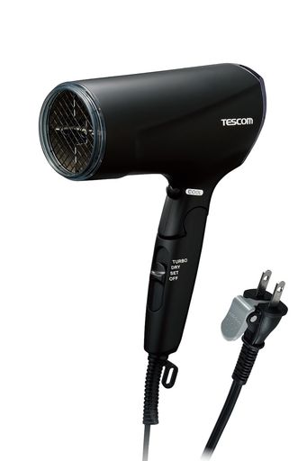 テスコム ヘアドライヤー プロテクトイオン 折りたたみ 速乾 小型 軽量 冷温風 SPEEDOM ラク抜きプラグ ブラック TD570A-K