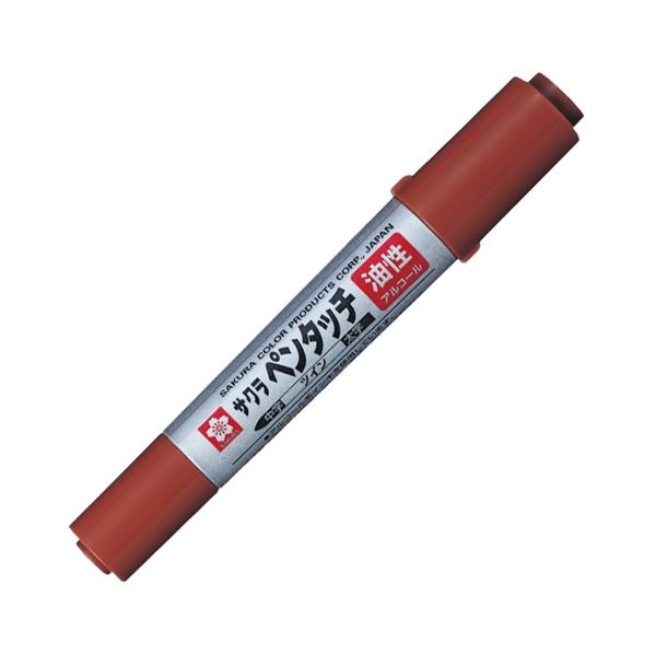 （まとめ） サクラクレパス油性マーカー ペンタッチツイン ちゃいろ PK-T#12 1セット（10本） (×3セット)