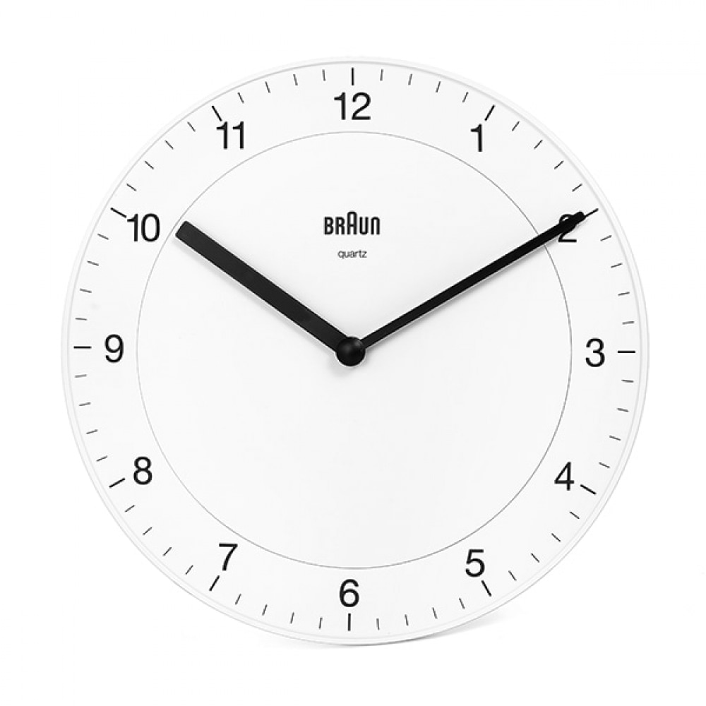 BRAUN BC06W クラシックアナログ低ノイズ公共壁掛け時計