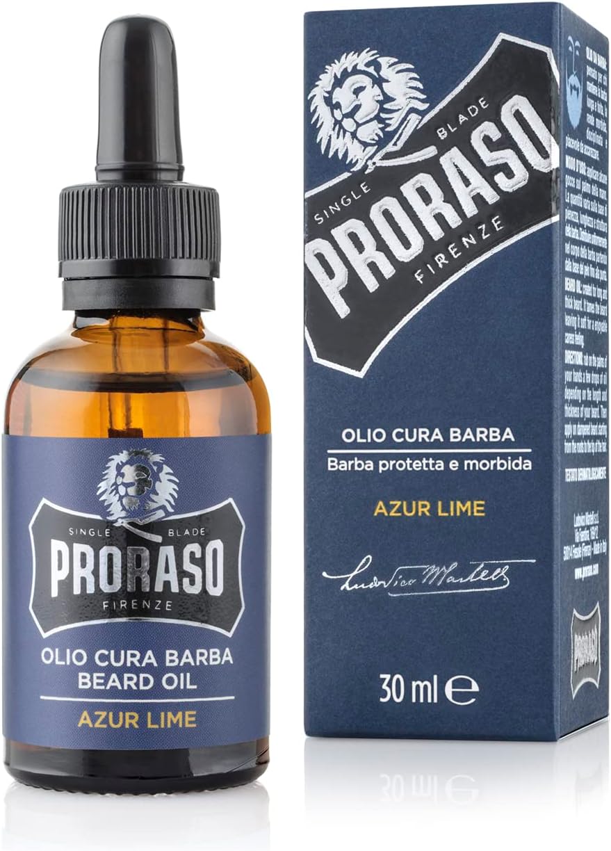 PRORASO (ポロラーソ) ビアードオイル アズール・ライム 髭用オイル アフターシェーブ トリートメント スタイリング イタリア製 30mL