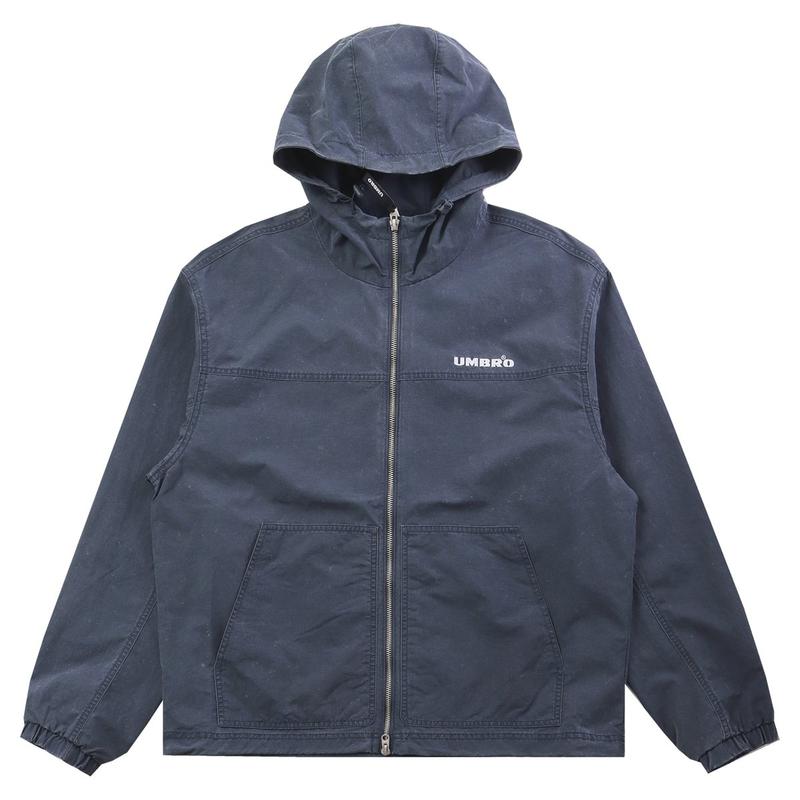 共用HBLオムグレイウォッシングフード付きウインドブレーカージャケットUR124CJK21 OBL
