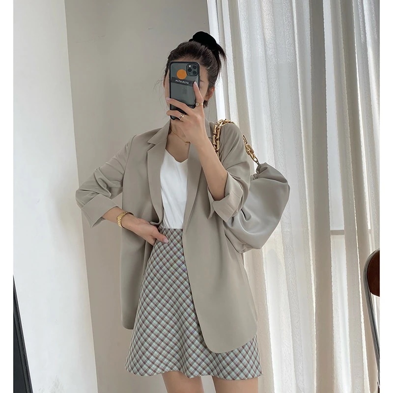 ジャケツト シフォンブレザー女今週の割引は 25% オフです性の夏の薄手のドレープ感ゆったりカジュアル日焼け止め小さなスーツ メガ割
