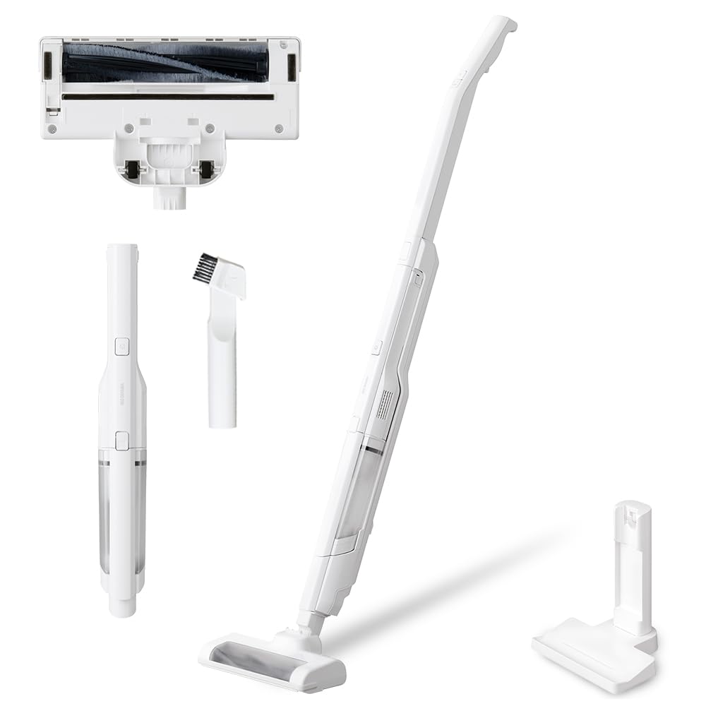 【2 in 1】 アイリスオーヤマ(IRIS OHYAMA) 掃除機 コードレス スティッククリーナー 充電式サイクロン 置くだけ充電スタンド付き 軽量 2in1 ハンディクリーナー ダストピックアッ