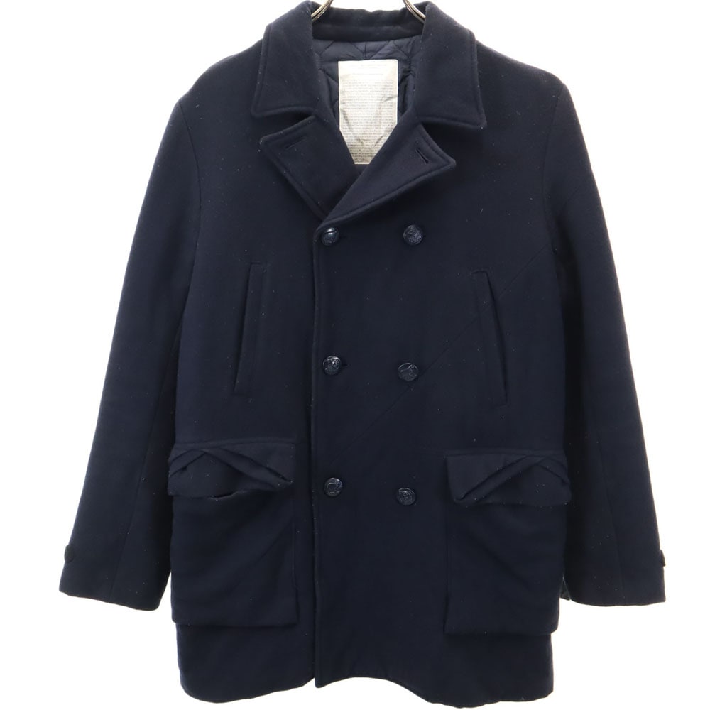 日本製 ウールブレンド ピーコート 2 ネイビー メンズ 8,194円