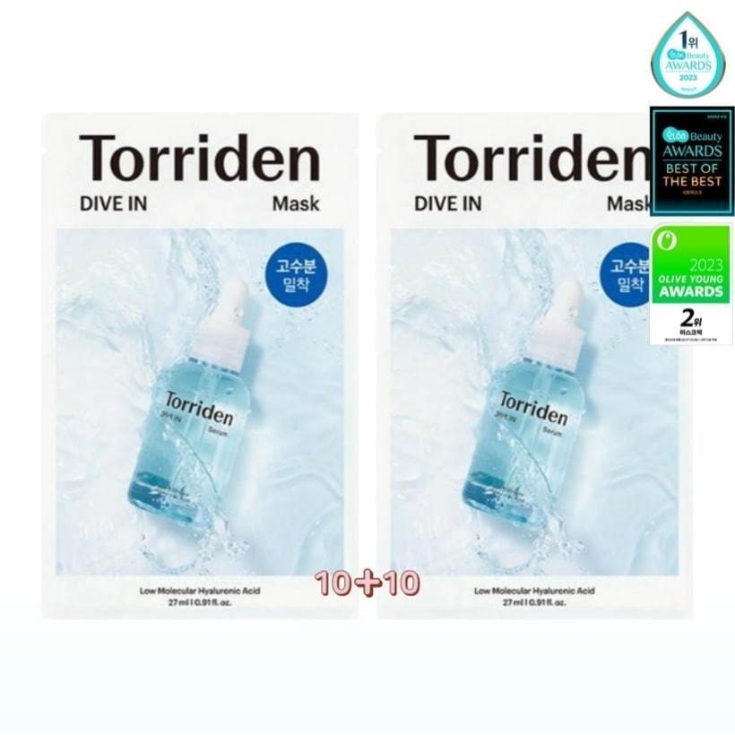 [10+10 韓国人気 マスクパック] ダイブイン低分子ヒアルロン酸マスクパック（20枚）/ 韓国コスメ 高水分密着 保湿 ダイブイン 水分マスクパック マスクシート フェイスパック