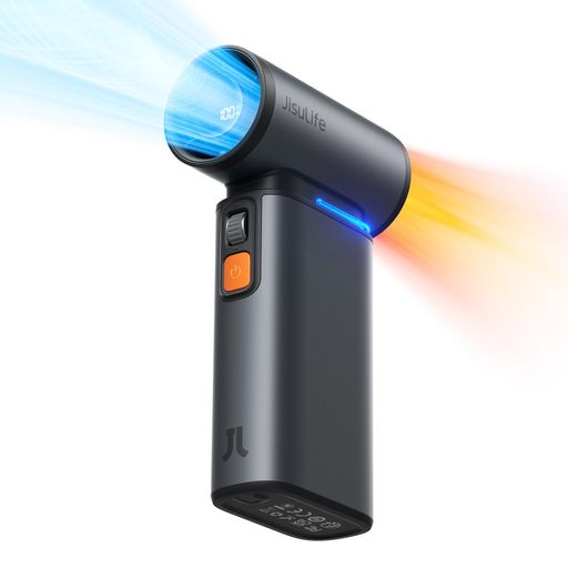 JISULIFE 2 in 1 多機能 ハンディファン 小型扇風機 電動エアダスター 9000mAh 大容量バッテリー 充電式ミニジェットファン 1-100段階調節 75000RPM LED表示 コン