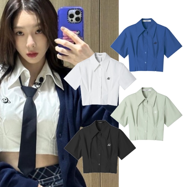 [テヨン着用] Ailey crop shortsleeve shirt