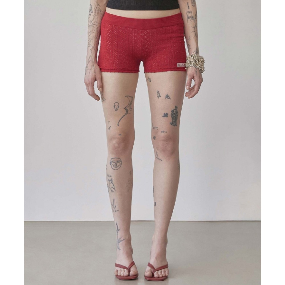 SCULPTOR アイレットニットショーツレッド