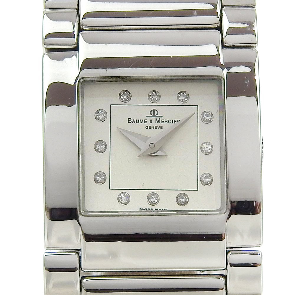 Baume & Mercier ボーム＆メルシェ キャットウォーク 12Pダイヤ MV045219 腕時計 ステンレススチール クオーツ アナログ表示 レディース 白文字盤 中古品 A-ランク